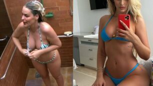 Yasmin Brunet arrasando no BBB 24 durante um banho de fio dental