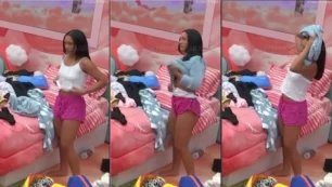 Maxiane Rodrigues peladinha no BBB26 mostrando um pouco de peitinho