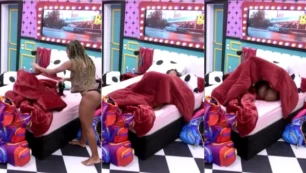 Aline Patriarca, sem roupa, deu mole e deixou o zoom na xoxota no BBB