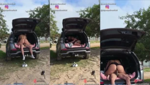 Jaqueline dando aquele show no porta-malas do sortudo