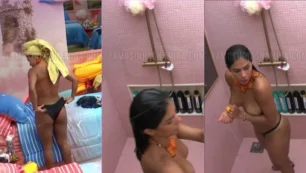 Marciele peladona no BBB 26 exibindo o popô