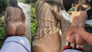A Rissa Surfista, toda cheia de graça, dando aquela esfregada com o motorista do Uber na rua