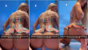 Cavala platinada de quatro, Zara Yasmin provocando com os peitos e a bucetinha