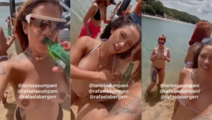 Larissa Sumpani, maravilhosa e sem roupa, aproveitando um bronzeado