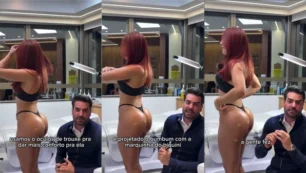 Jennefer Karoline registrando seu bundão enquanto é analisado
