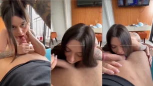 Olha a Bia Andrade toda contente se deliciando com o que não é pra ser dito!